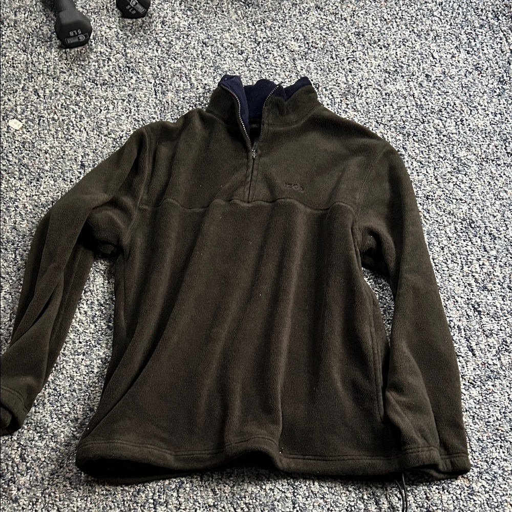 Izod Men's Dark Green Zip-Up Sweater